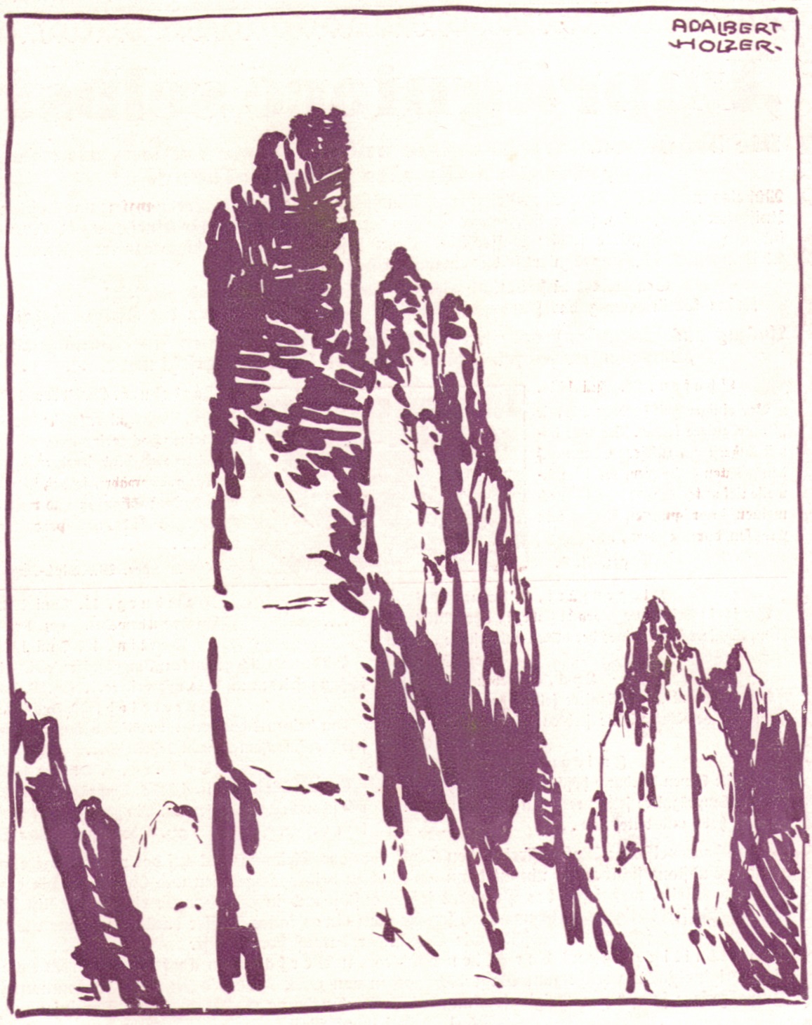 Adalbert Holzer - Dolomitentuerme um 1920p.jpg
