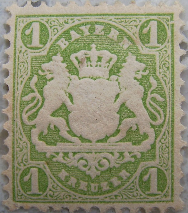 Briefmarke 1 Kreuzer Hellgruen postfrischp.jpg