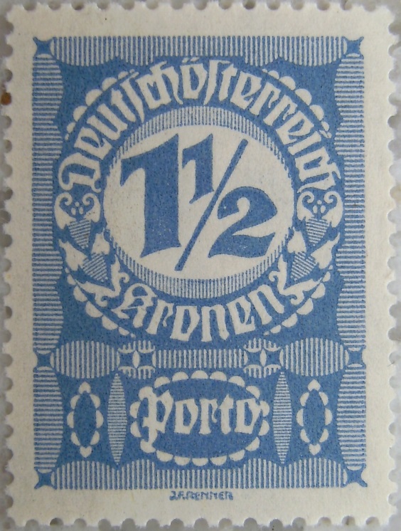Deutschoesterreich Portomarke gutes Papier2 - 1_5 Kronenp.jpg