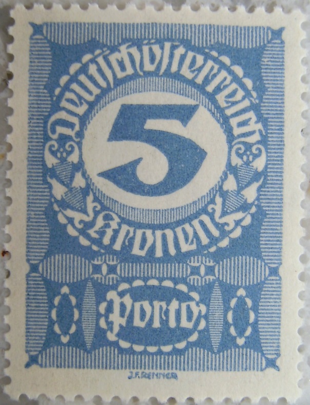 Deutschoesterreich Portomarke gutes Papier6 - 5 Kronenp.jpg
