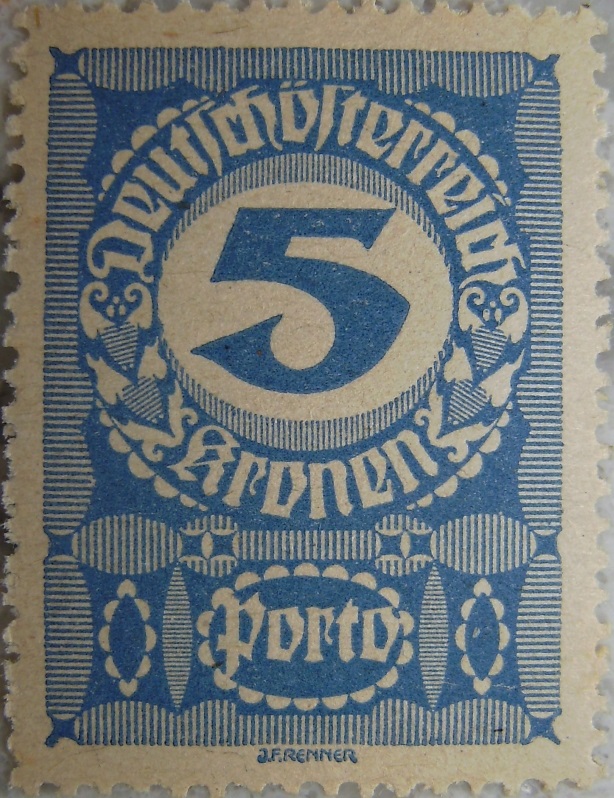 Deutschoesterreich Portomarke schlechtes Papier6 - 5 Kronenp.jpg