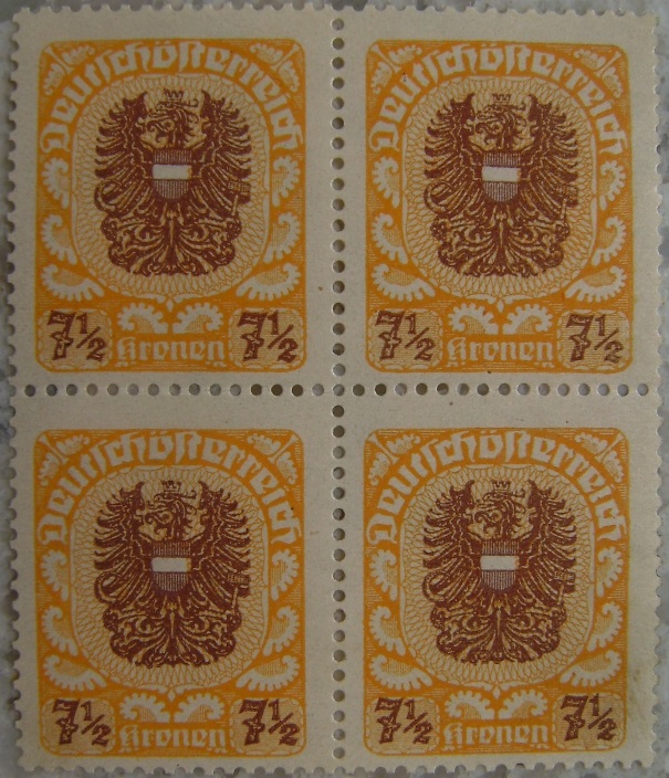 Deutschoesterreich postfrisch09 7_5 Kronen Viererblockp.jpg
