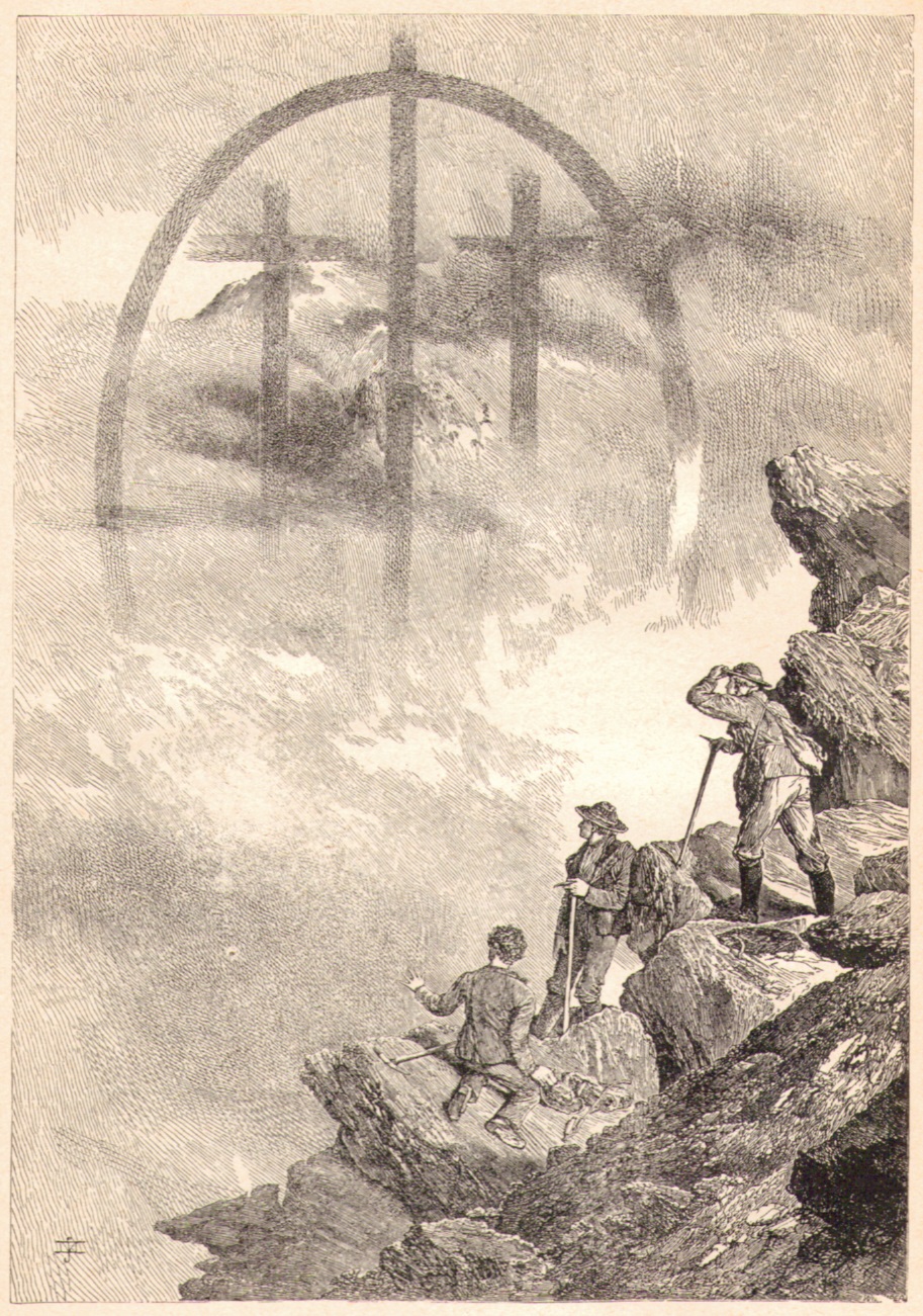 Edward Whymper14 Nebelbild vom Matterhorn aus gesehen am 14 Juli 1865p.jpg
